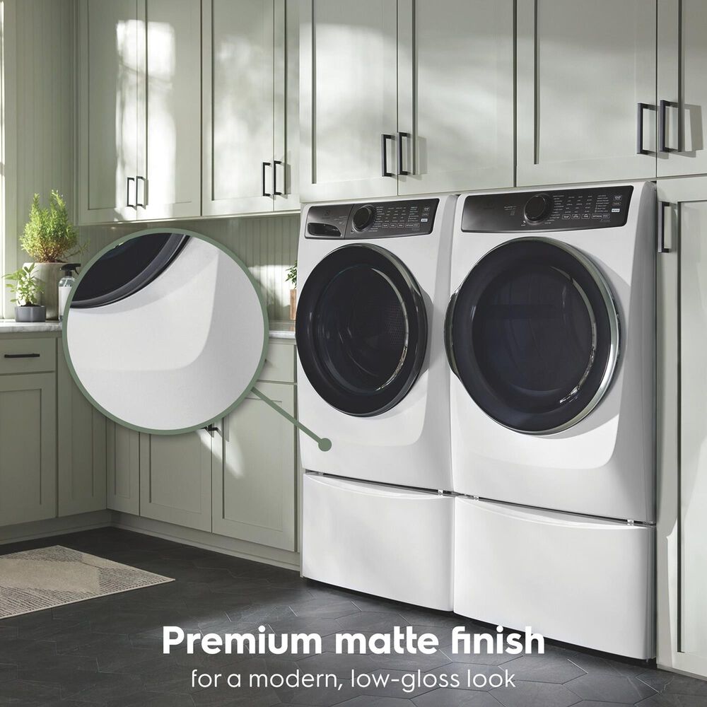 Electrolux 700 Series 4.5 Cu. Ft. Front Load Washer and 8.0 Cu. Ft. Gas Dryer Laundry Pair with Two Pedestals in Matte White, , large