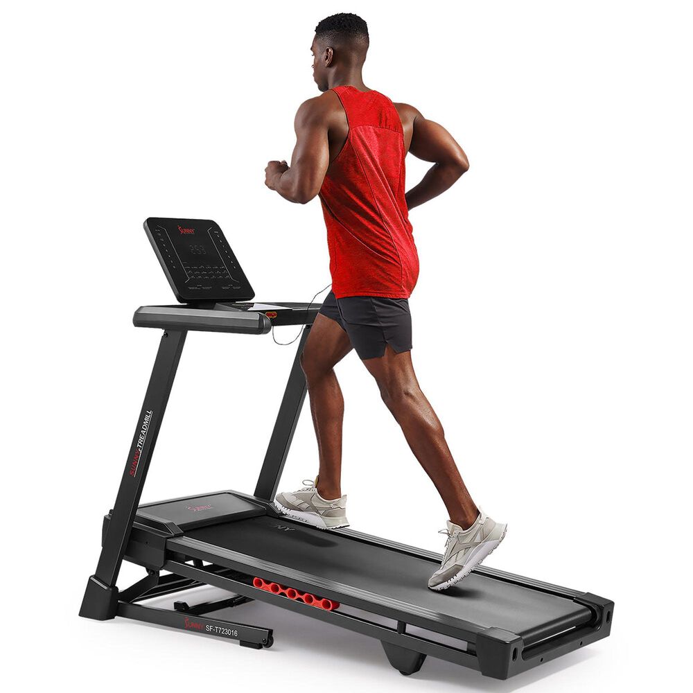 Sunny Health &amp; Fitness Elite Smart Auto Incline Folding Treadmill in Black, , large