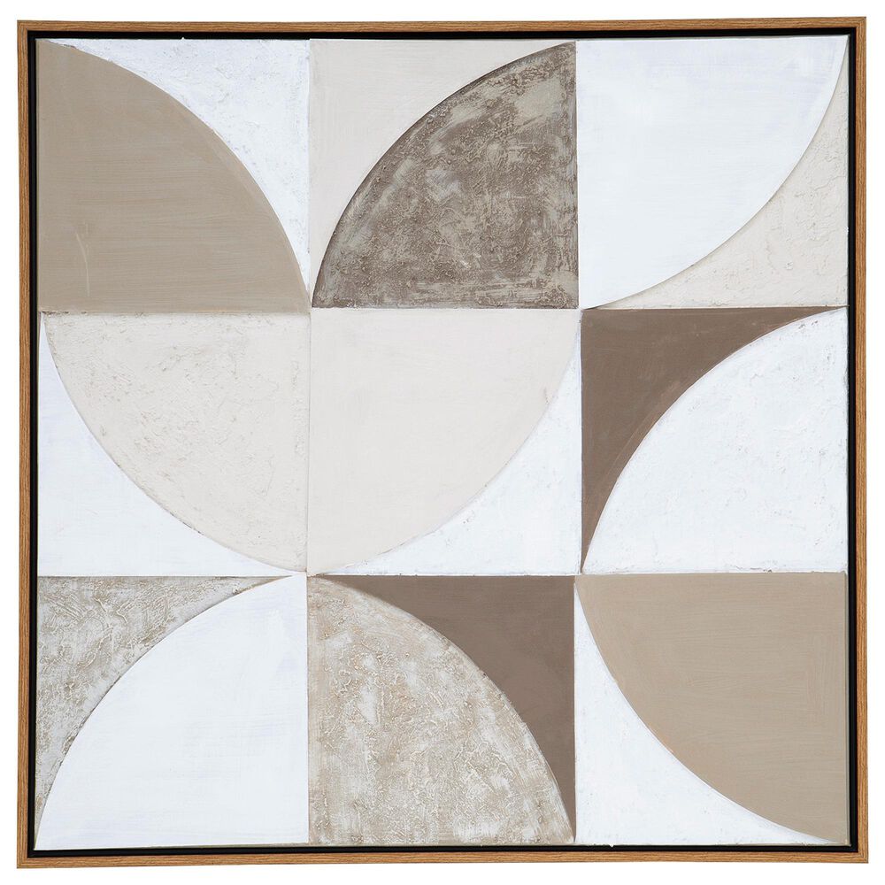 Ashley Harelman 40" x 40" Wall Art in Tan, Taupe and White, , large