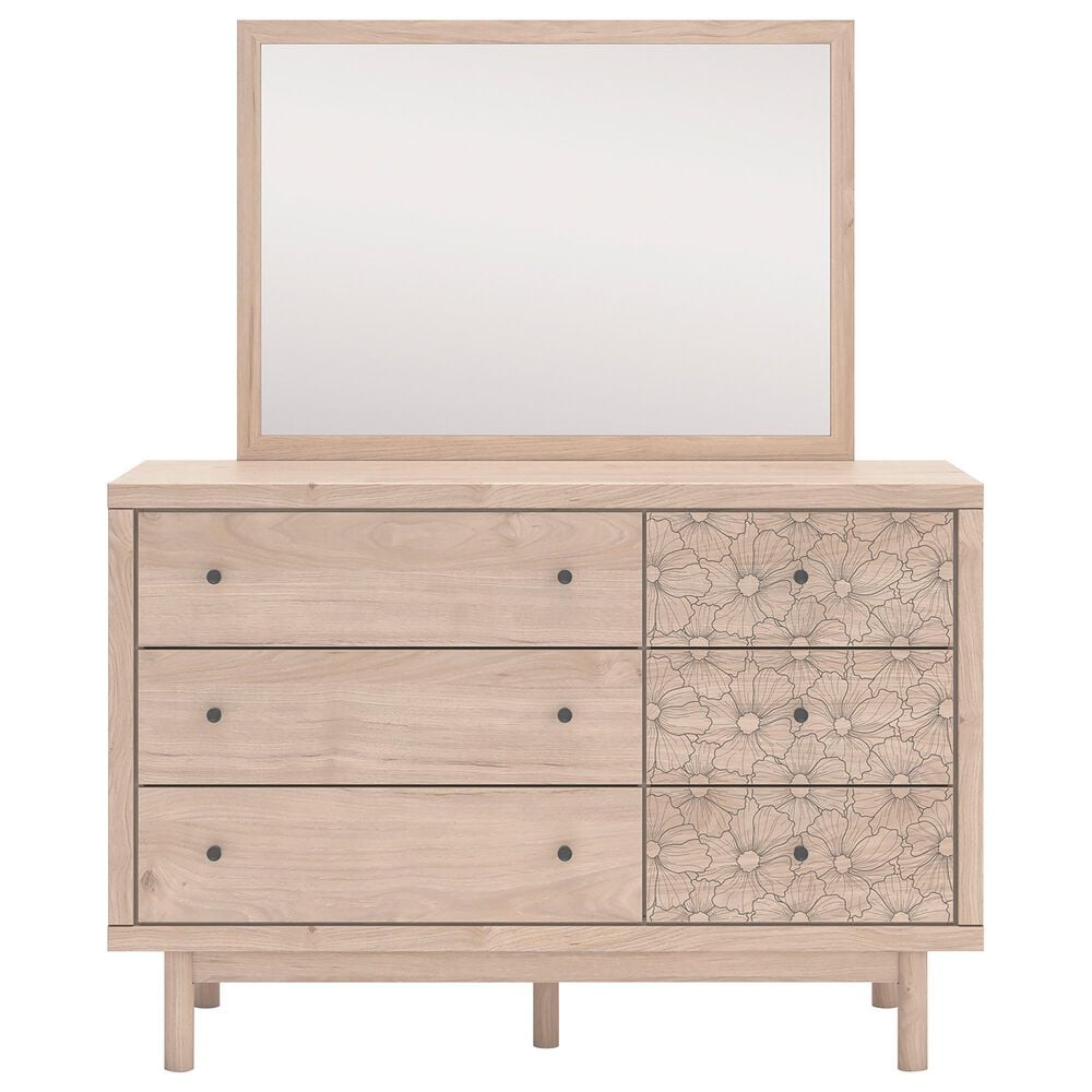 Ashley Arloster 6-Drawer Dresser and Mirror in Tan, , large