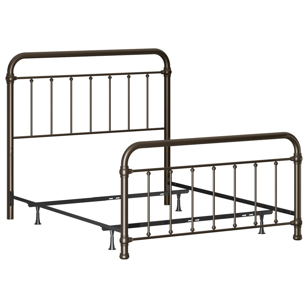 Richlands Furniture Kirkland Full Metal Slat Bed with Metal Frame in Dark Bronze, , large