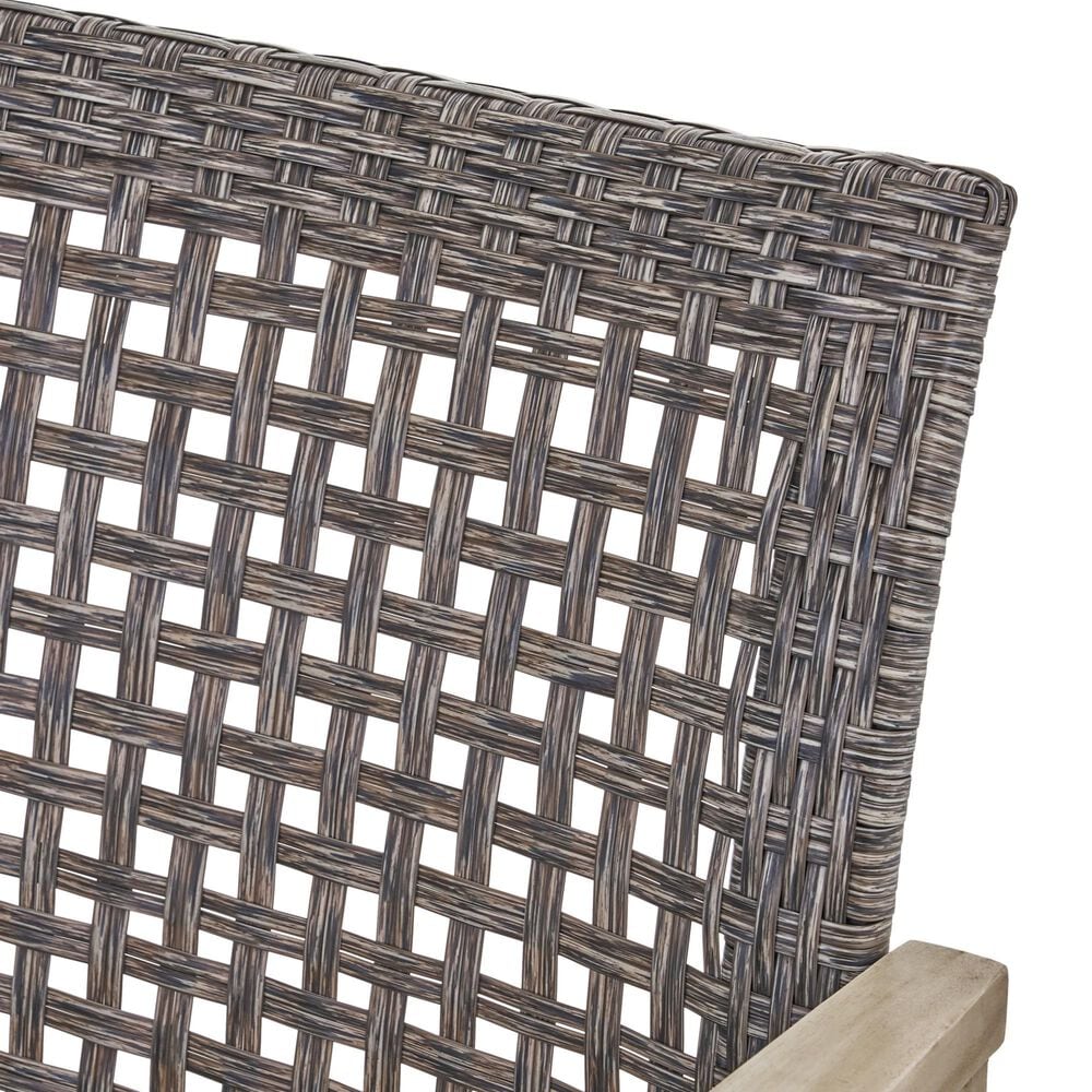 Hearth and Haven Hampton Outdoor Armchair with Wicker Seating in Black and Gray (Set of 2), , large