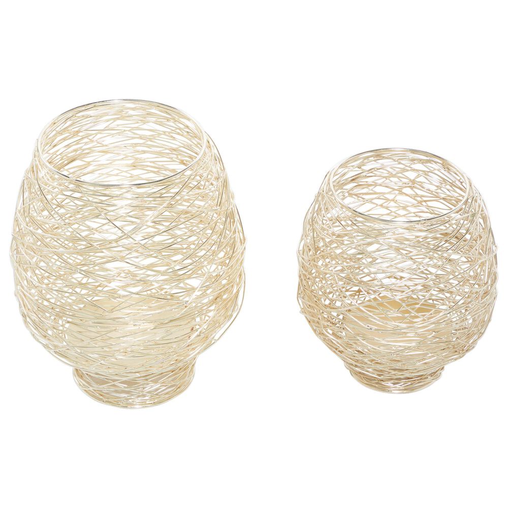 Maple and Jade Assorted Mid-Century Modern Candleholder in Gold (Set of 2), , large