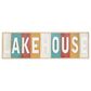Maple and Jade Lakehouse 11" x 36" Wall Sign in White, Turquoise, Red and Gold, , large