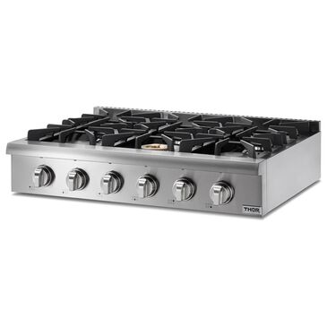 Thor Kitchen 36" Professional Liquid Propane Cooktop in Stainless Steel, , large