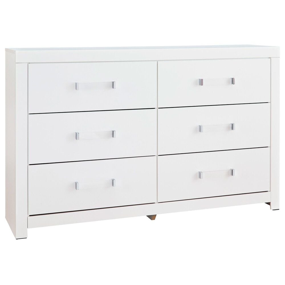 Ashley Maeling 6 DrawerDresser and Mirror in Matte White, , large