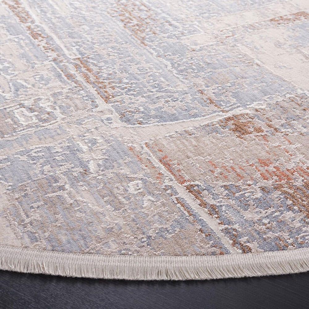 Safavieh Marmara MRM306B 6&#39;7&quot; Round Beige, Blue and Rust Area Rug, , large
