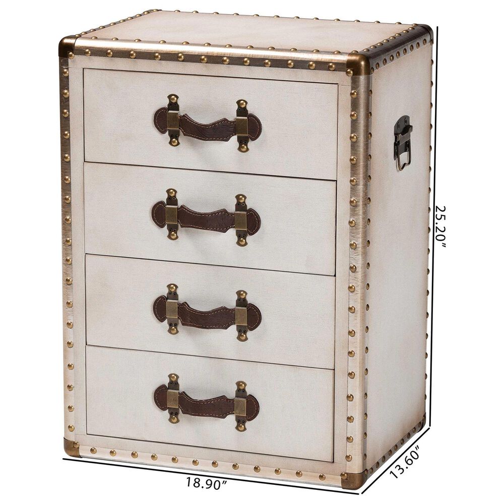 Baxton Studio Jaelyn 4-Drawer End Table in Coffee, , large