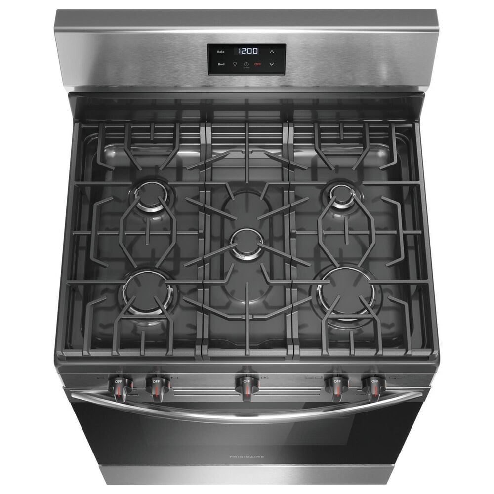 Frigidaire 3 Piece Kitchen Package with 22.3 Cu. Ft.  33&quot; Standard Depth Side by Side Refrigerator, 30&quot; Freestanding Gas Range with Quick Boil Burner, and 24&quot; Built-In Dishwasher with MaxDry in Stainless Steel, , large