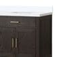 Lexora Home Abbey 84" Double Bathroom Vanity in Brown Oak with 2 cm White Quartz Top and Rectangular Sinks, , large