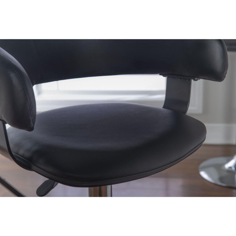 Linden Boulevard Barrel Back Adjustable Barstool in Black, , large