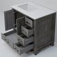 Lexora Home Jacques 36" Left Offset Single Bathroom Vanity in Distressed Grey with 2 cm White Cultured Marble Top and Rectangular Sink, , large