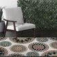 Central Oriental Terrace Tropic Burnette 9"10" x 12"10" Snow and Multicolor Area Rug, , large