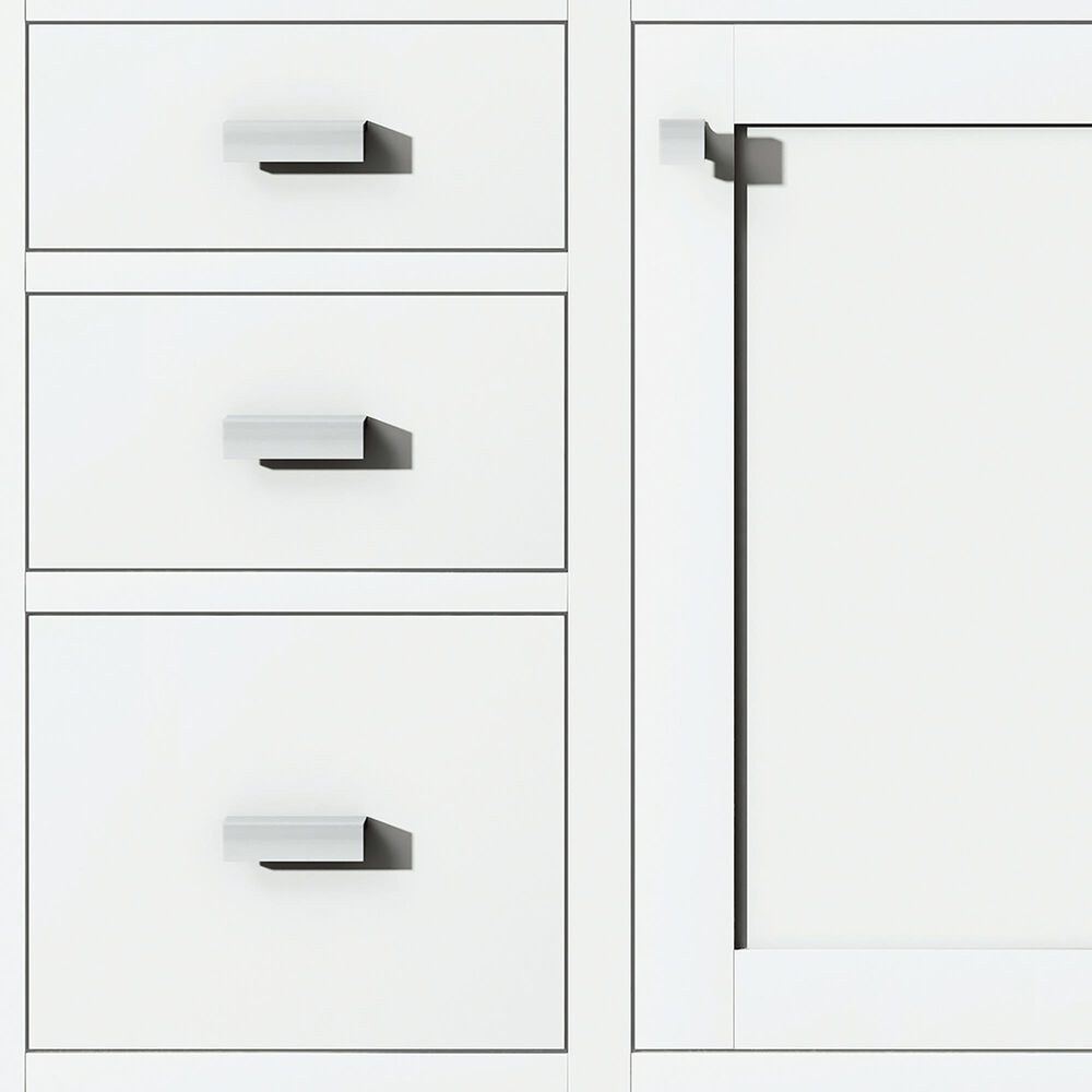 James Martin Vanities Addison 48" Single Bathroom Vanity in Glossy White with Single Hole 3 cm White Zeus Quartz Top and Rectangular Sink, , large