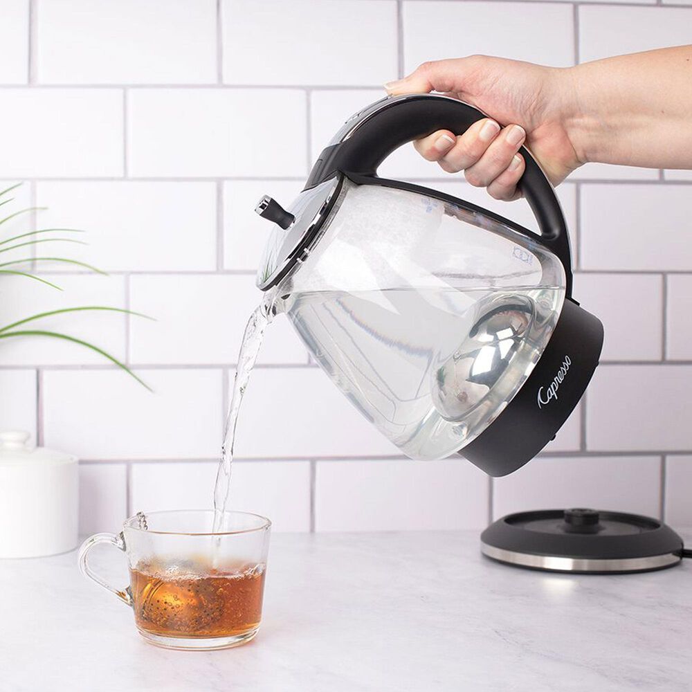 Jura H2O Glass 48 Oz Rapid Boil Kettle in Black and Polished Chrome, , large
