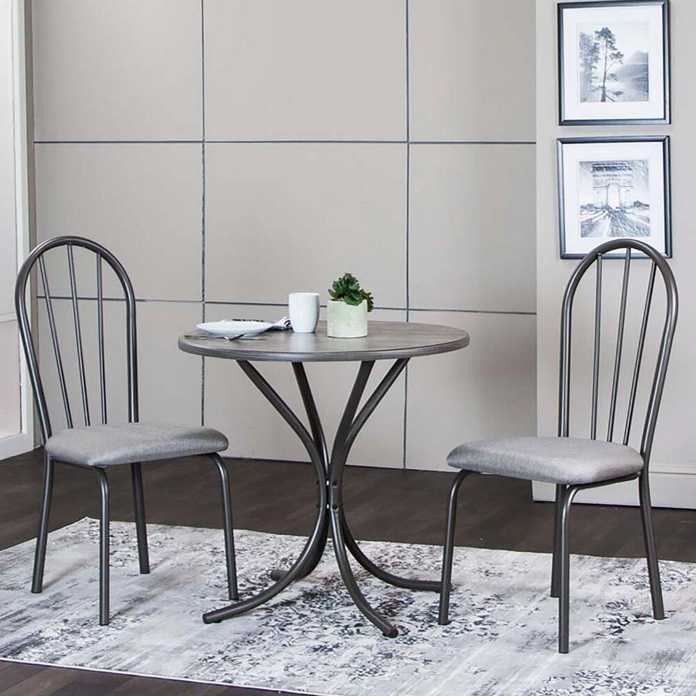 Timber 3-Piece Round Dining Set in Graphite and Vintage Gray, , large