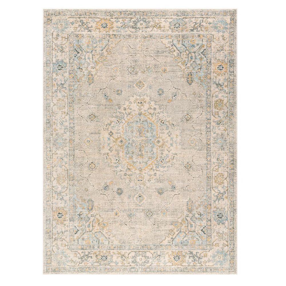 Surya Avellino 7"10" x 10" Light Beige, Gray, Deep Teal, Pale Blue, Tan, Light Olive and Denim Area Rug, , large