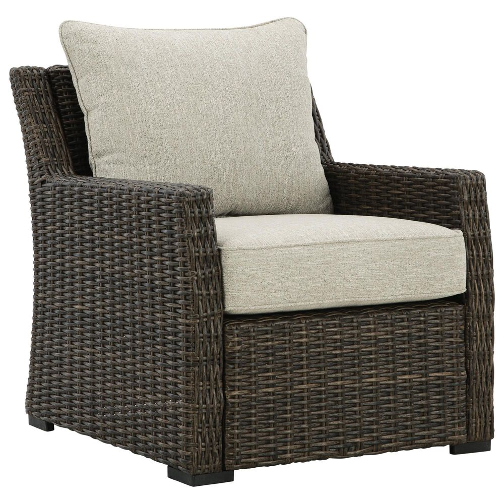 Ashley Brook Ranch 5-Piece Patio Conversation Set in Brown, , large