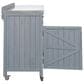 HOMLUX 39" Outdoor Kitchen Island with Stainless Table Top in Grey Blue, , large