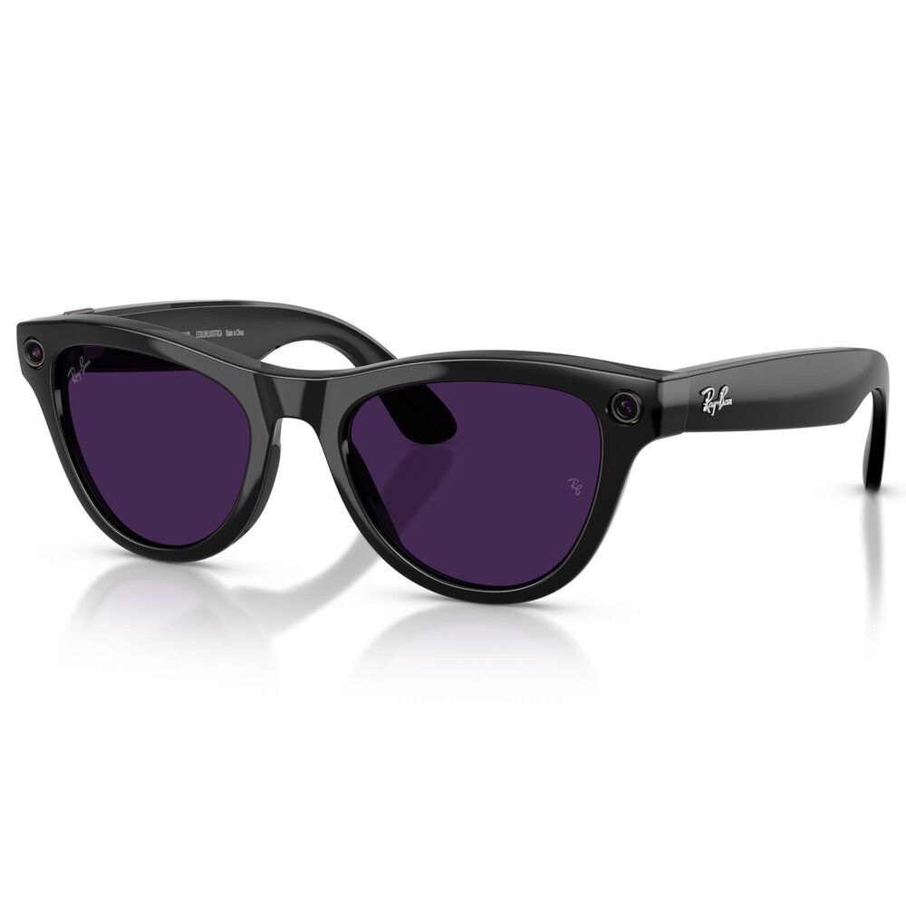 Rayban Glasses Skyler Gen 2 Sunglasses with Clear and Amethyst Transitions Lenses in Shiny Black, , large
