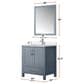 Lexora Home Jacques 30" Single Bathroom Vanity in Dark Grey with 2 cm White Quartz Top and Rectangular Sink, , large