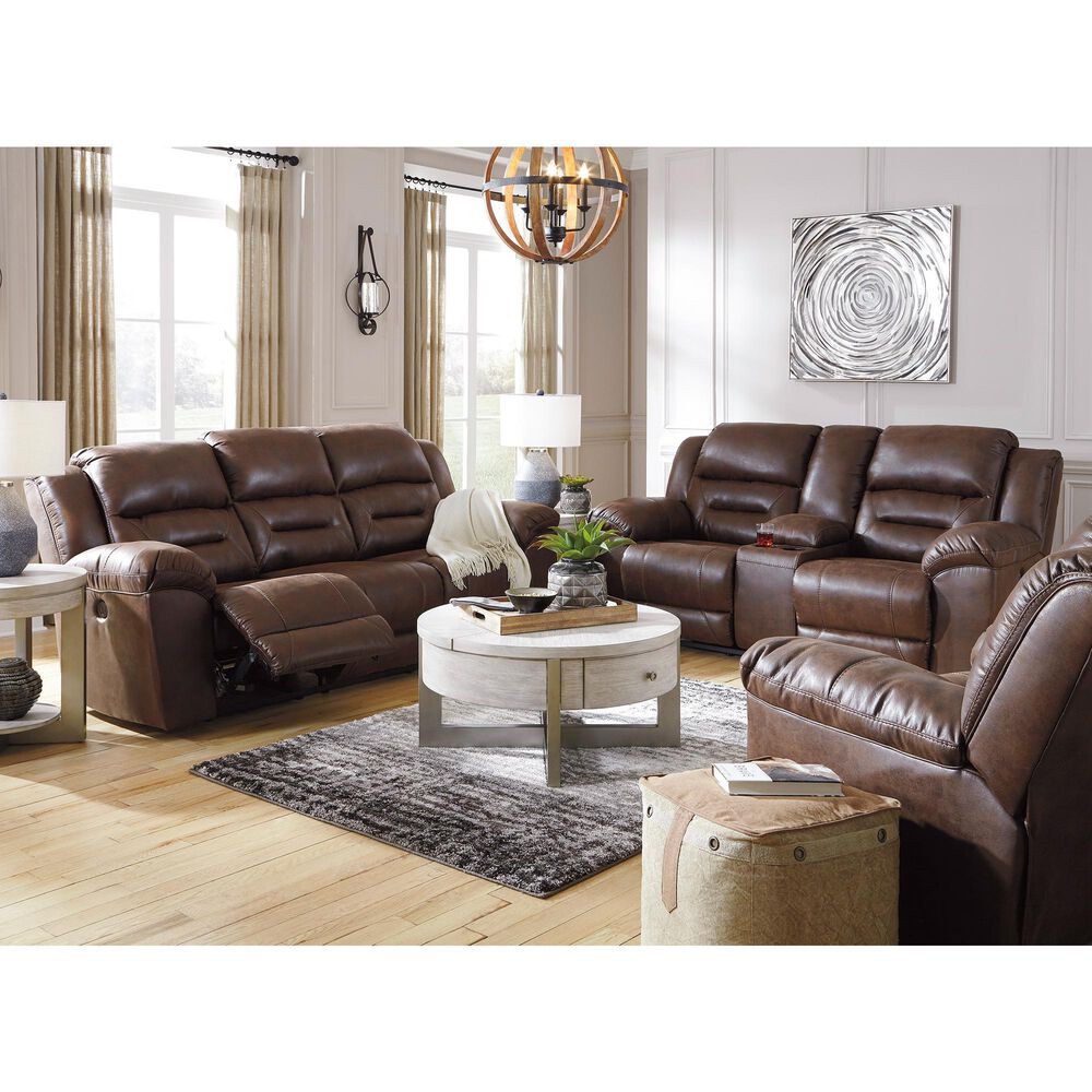 Ashley Stoneland Power Reclining Sofa in Chocolate, , large