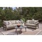 Ashley Harmony Headlands Outdoor Loveseat with Cushion in Natural and Gray, , large