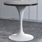 Leisuremod LeisureMod Verve Collection 27 Round Dining Table, White Base with Sintered Stone Black Top, , large