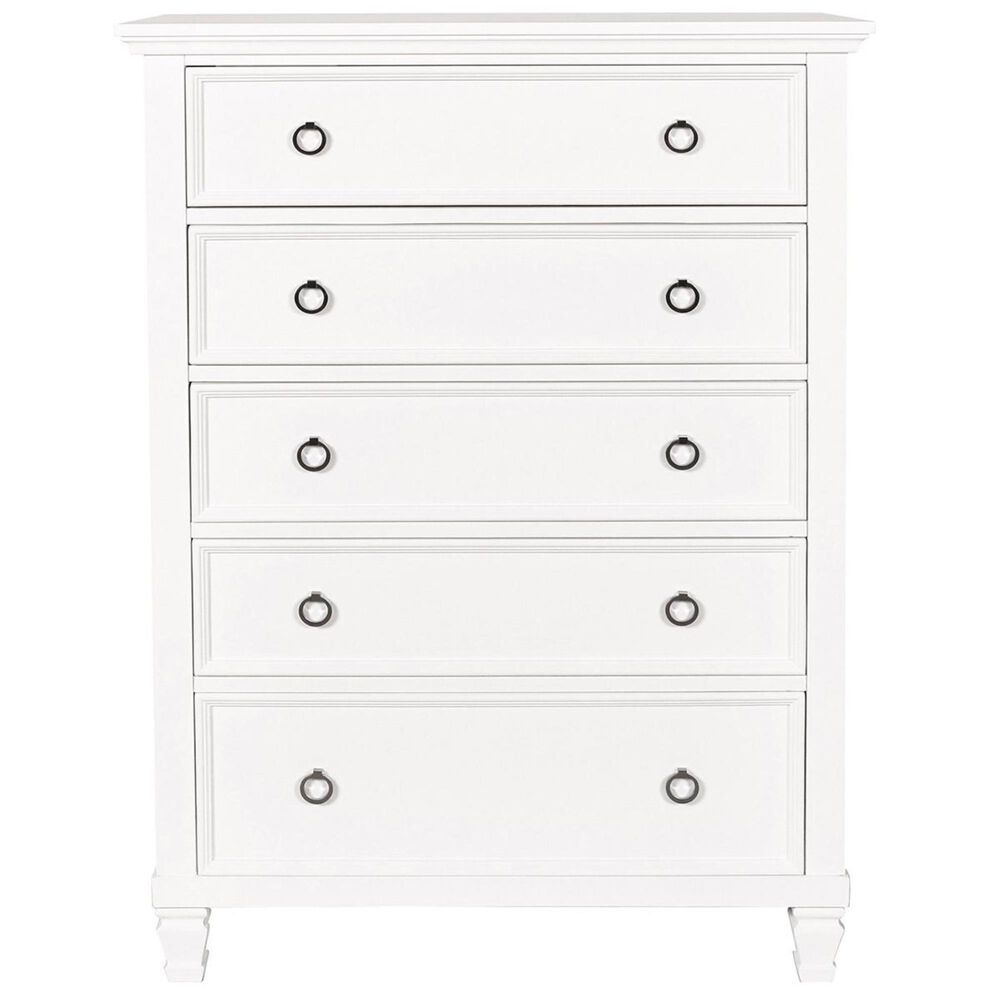 New Heritage Design Tamarack 5 Drawer Chest in White, , large