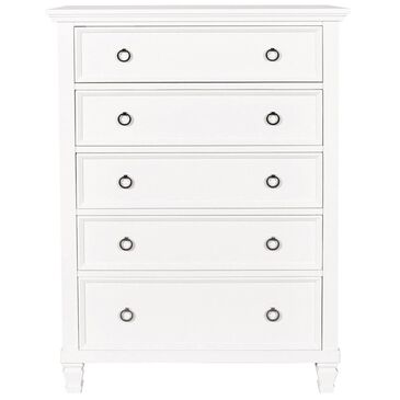 New Heritage Design Tamarack 5 Drawer Chest in White, , large