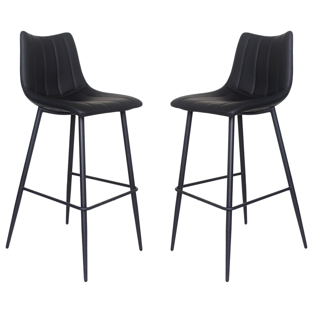 Moe"s Home Collection Alibi Barstool in Black (Set of 2), , large