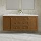 James Martin Laurent 60" Double Bathroom Vanity in Honey Oak with 3 cm White Zeus Silestone Top and Rectangular Sinks, , large