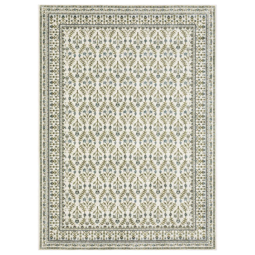Oriental Weavers Andorra Ivory and Blue 10" x 13"2" Area Rug, , large