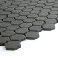 Emser Source Black 1" x 1" Hexagon on 11" x 11" Matte Porcelain Mosaic Sheet, , large