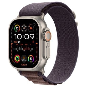 Apple Watch Ultra 2 GPS + Cellular, 49mm Titanium Case with Indigo Alpine Loop - Small, , large