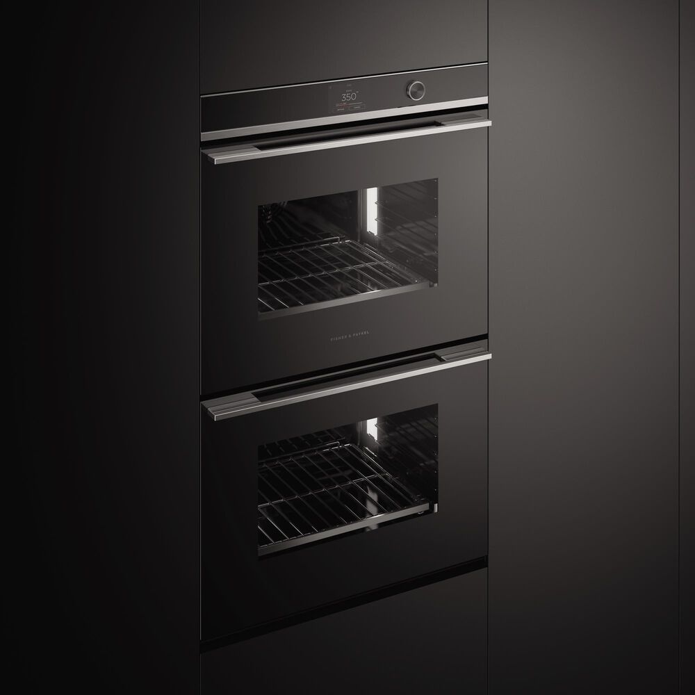 Fisher &amp; Paykel Series 9 30&quot; Contemporary Double Electric Wall Oven with 17 Functions in Stainless Steel and Black, , large