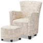 Baxton Studio Benson Club Chair and Ottoman Set with Beige Cushion in Coffee, , large