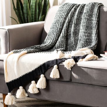 37B Tensley 50" x 60" Throw in Black and Natural, , large