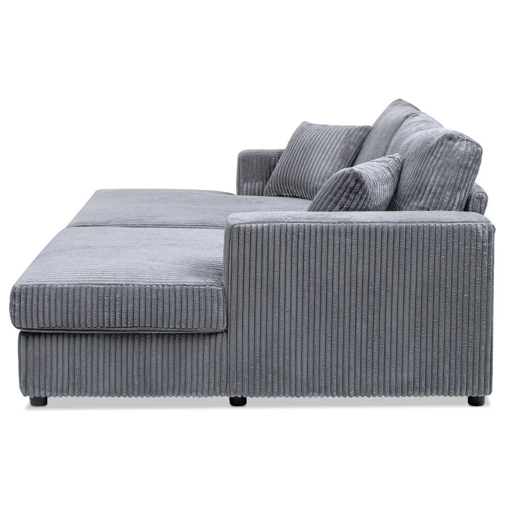 Jennifer Taylor Home Goliath Oversized Double Chaise Lounge Sofa Bed in Carbon Gray, , large