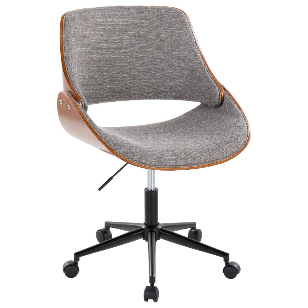 Lumisource Fabrizzi Office Chair with Grey Cushion in Walnut and Black, , large