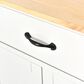 HOMLUX 54" Kitchen Island Cart with Solid Wood Top and Locking Wheels in White, , large
