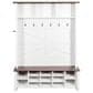 HOMLUX 6-Hook Hall Tree with 16-Compartment in White and Walnut, , large