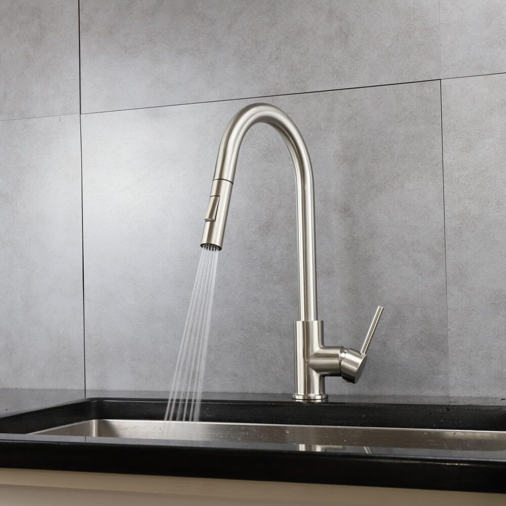 Lexora Home Olivi Brass Kitchen Faucet with Pull Out Sprayer ...