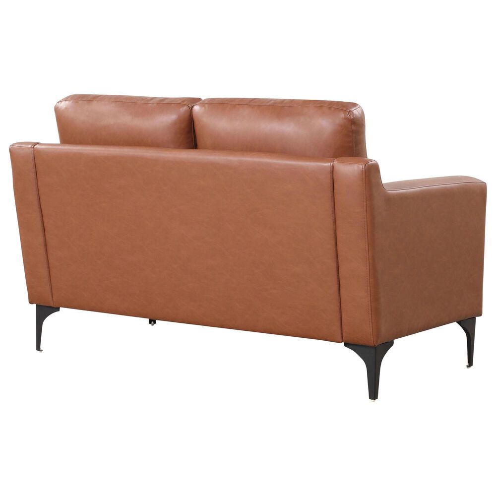 Lifestyle Solutions Fletcher Stationary Loveseat in Brown, , large
