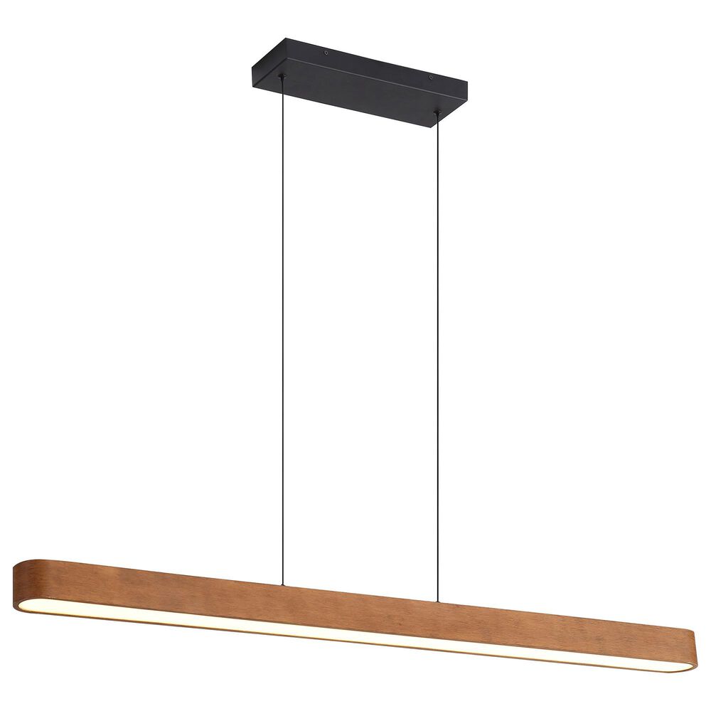 Golden Lighting Silva 1-Light Pendant in Black and Walnut, , large