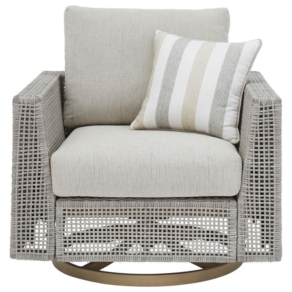 Ashley Seton Creek Swivel Lounge Chair in Gray, , large