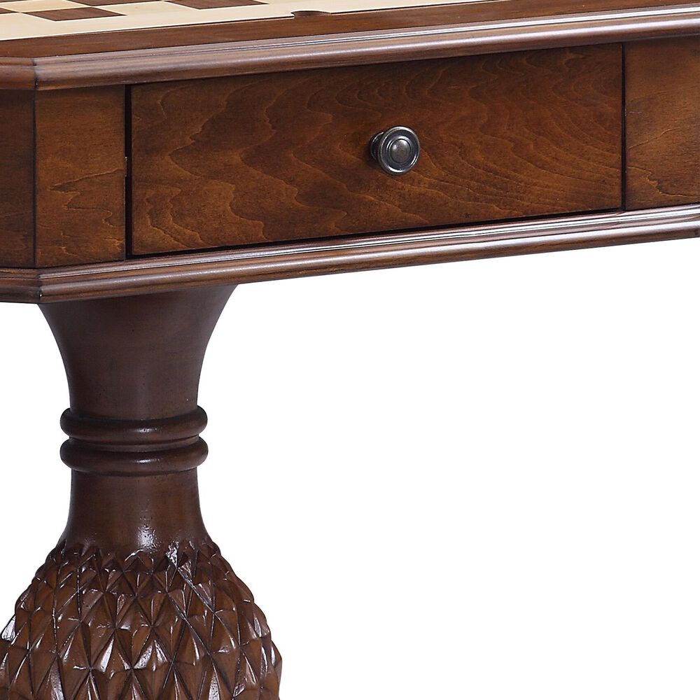 HOMLUX Bishop II 2-Drawer Game Table in Cherry, , large