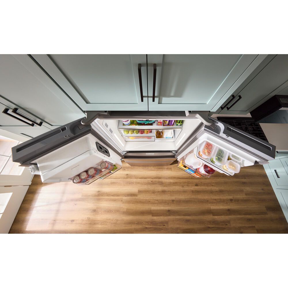 Whirlpool 22 Cu. Ft. 4-Door Depth French Door Refrigerator with Dual Ice Makers in Black Stainless Steel, , large