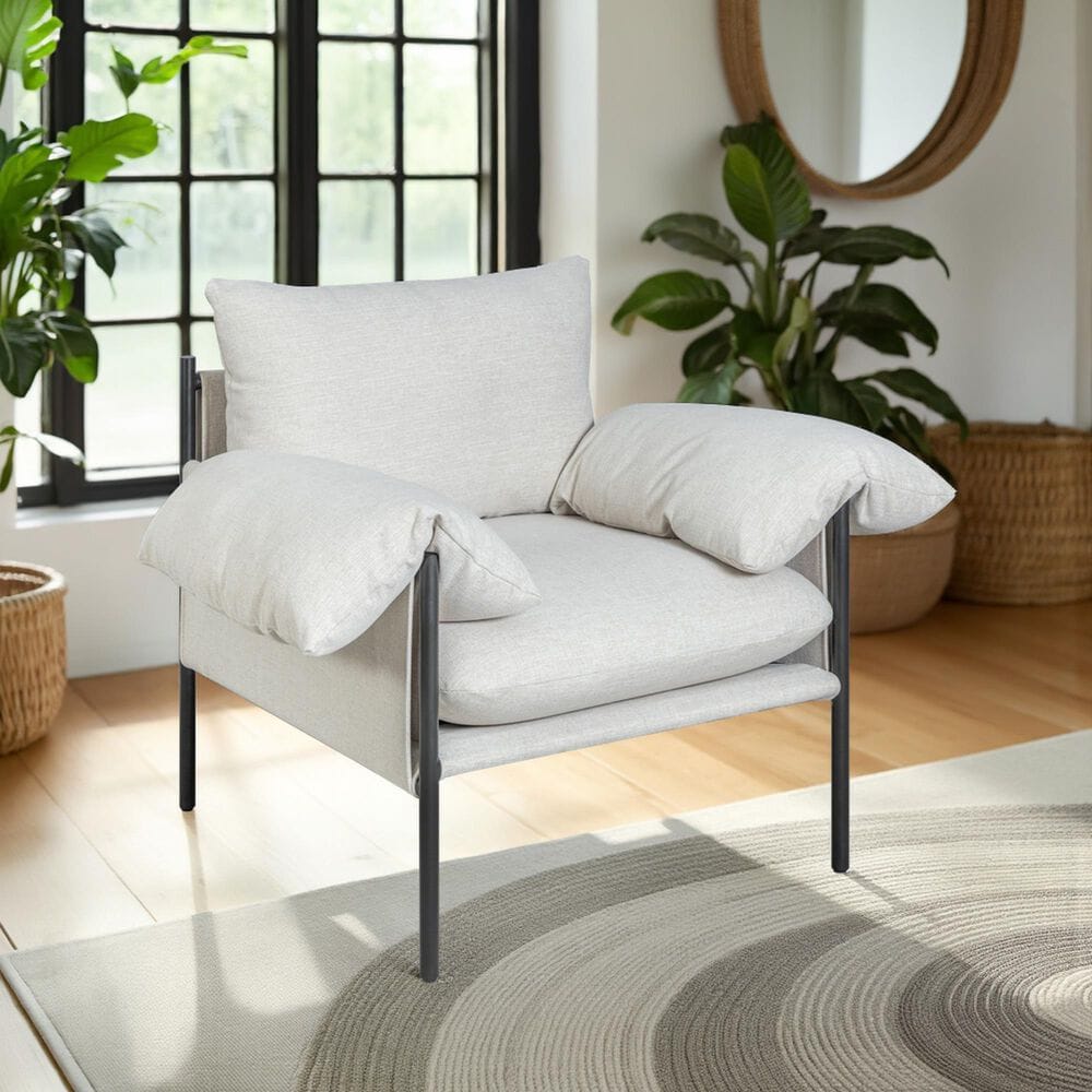 Blue River Bloom Accent Chair in Soft Oat, , large