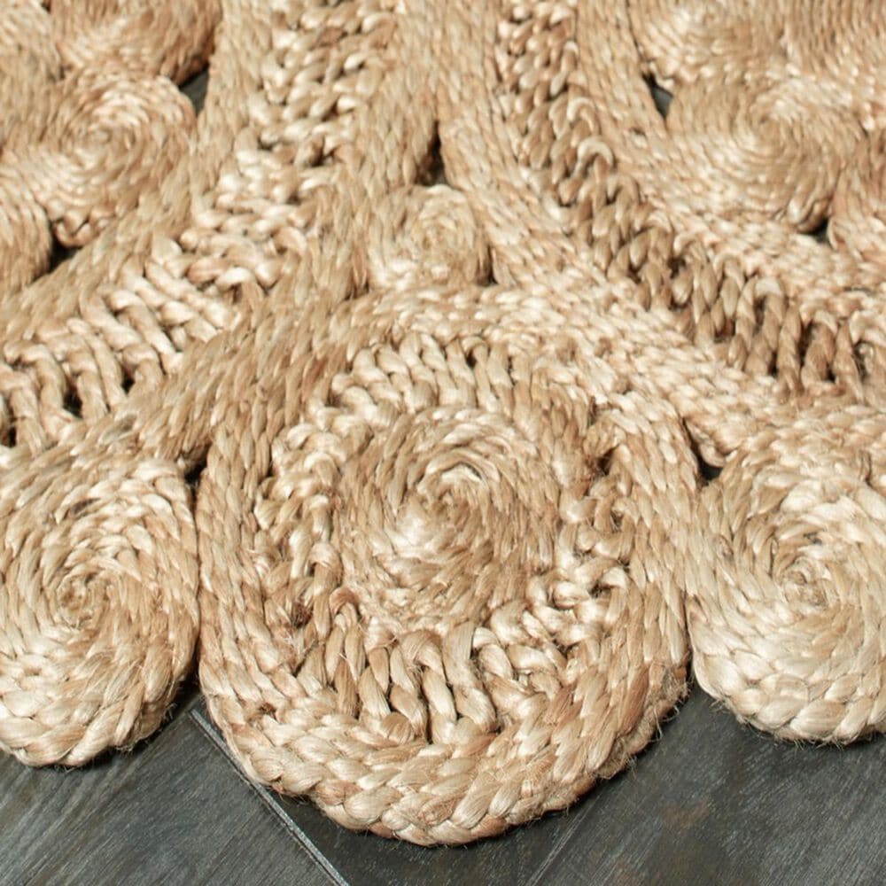 L&amp;R Resources Natural Jute  8&#39; Scalloped Natural Area Rug, , large